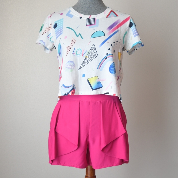 Parker Origami Ruffle Front Silk Shorts Size XS - Picture 8 of 8